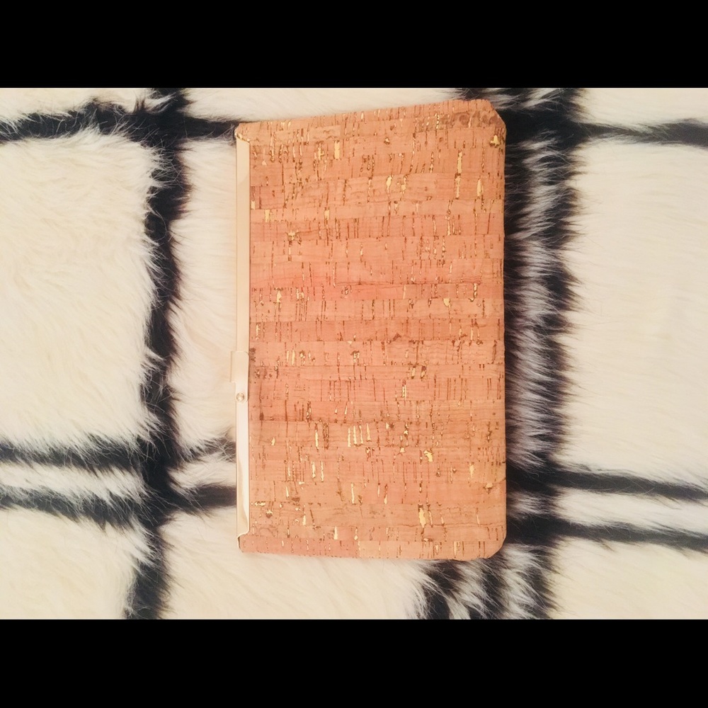 Clutch with a cork look! Brand new never used!